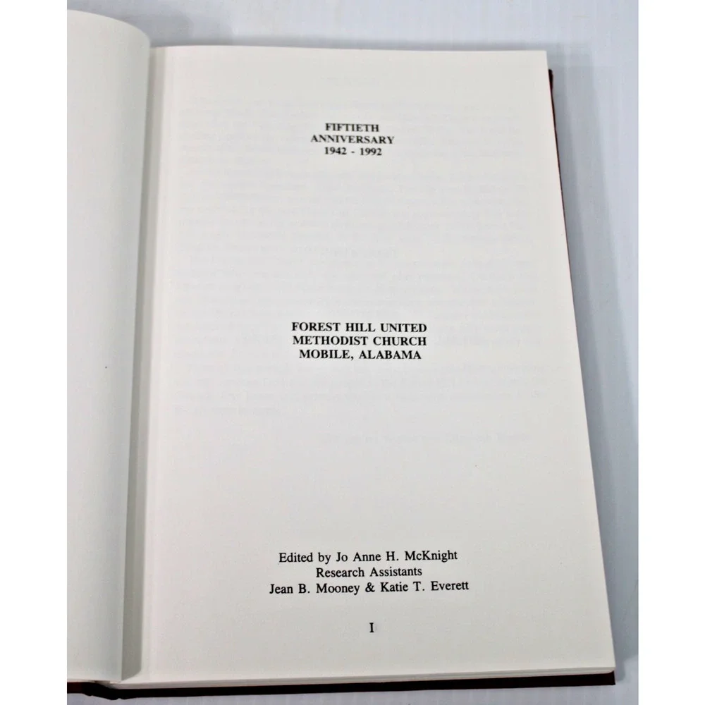Forest Hill United Methodist Church 1942-1992, 50th Anniversary, Mobile, Alabama